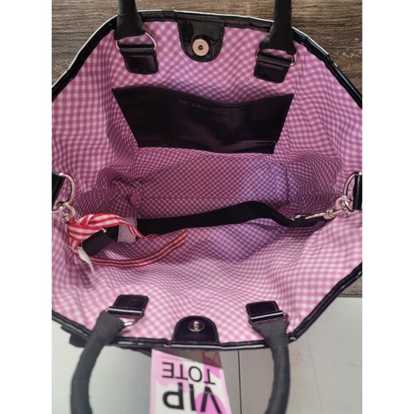 Bath&Bodyworks Straw Tote Bag With Black Handles Bow Detail Removable Strap Pink - Picture 3 of 8